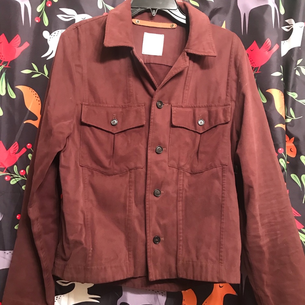 Billy Reid Rust Red Lightweight Shirt Jacket